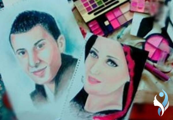 خلود تبدع في الرسم بادوات المكياج